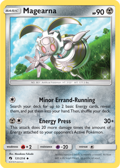 Uncommon Pokémon card Magearna 131/214 from Lost Thunder expansion
