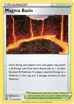Uncommon Pokémon card Magma Basin 144/172 from Brilliant Stars expansion