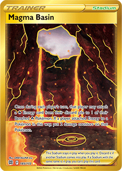 Gold Pokémon Pokémon card Magma Basin 185/172 from Brilliant Stars expansion