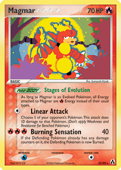 Carte Pokémon Magmar 21/92 de la série Ex Créateurs de Légendes en vente au meilleur prix