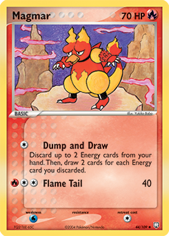 Carte Pokémon Peu commune Magmar 44/109 de la série Ex Team Rocket Returns