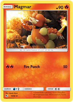 Magmar 10/68 Pokémon card from Hidden Fates for sale at best price