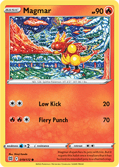 Common Pokémon card Magmar 019/172 from Brilliant Stars expansion