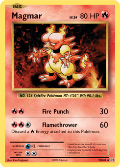Magmar 20/108 Pokémon card from Evolutions for sale at best price