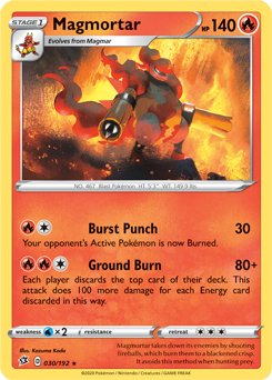 Magmortar 30/192 Pokémon card from Rebel Clash for sale at best price