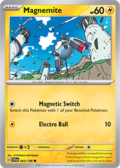 Common Pokémon card Magnemite 063/198 from Scarlet & Violet expansion
