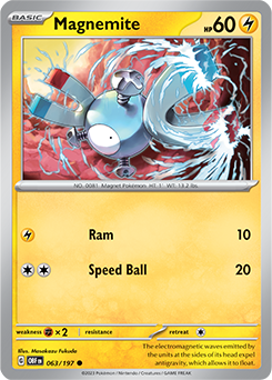 Magnemite 63/197 Pokémon card from Obsidian Flames for sale at best price