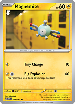 Common Pokémon card Magnemite 81/165 from 151 expansion