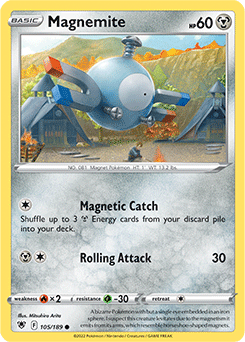 Common Pokémon card Magnemite 105/189 from Astral Radiance expansion