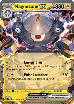 Double rare Pokémon card Magnezone ex 065/198 from Scarlet & Violet expansion