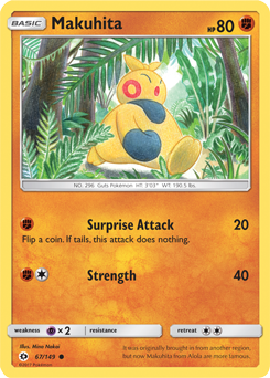 Makuhita 67/149 Pokémon card from Sun & Moon for sale at best price