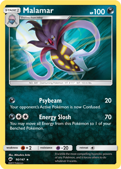 Malamar 90/147 Pokémon card from Burning Shadows for sale at best price