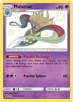 Shining Pokémon Pokémon card Malamar SV18/SV94 from Hidden Fates expansion