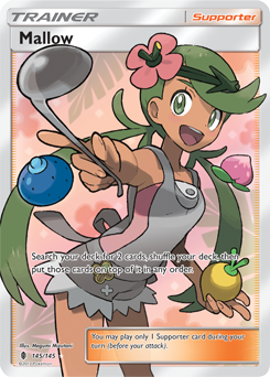 Full Art Trainer Pokémon card Mallow 145/145 from Guardians Rising expansion