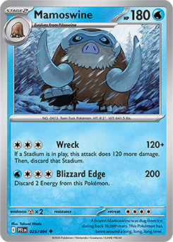 Uncommon Pokémon card Mamoswine 25/94 from Phantasmal Flames expansion