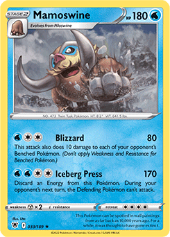 Rare Pokémon card Mamoswine 033/189 from Astral Radiance expansion