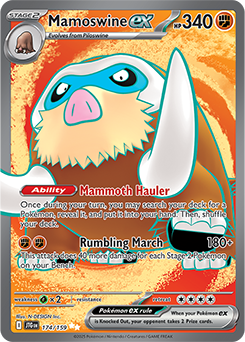 Ultra rare Pokémon card Mamoswine ex 174/159 from Journey Together expansion