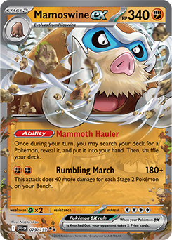 Double rare Pokémon card Mamoswine ex 79/159 from Journey Together expansion