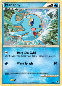 Rare holo Pokémon card Manaphy 3/95 from Unleashed expansion