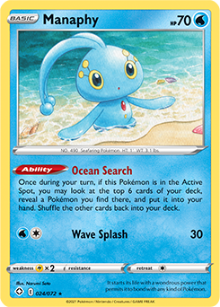 Rare Pokémon card Manaphy 024/072 from Shining Fates expansion