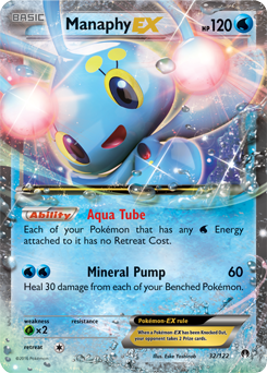 Pokémon EX Pokémon card Manaphy EX 32/122 from Breakpoint expansion