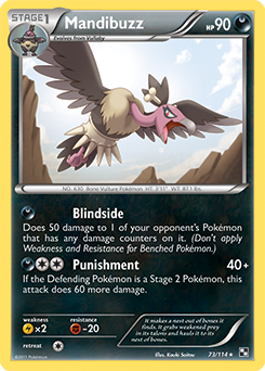 Mandibuzz 73/114 Pokémon card from Black & White for sale at best price