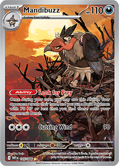 Illustration rare Pokémon card Mandibuzz 145/86 from White Flare expansion