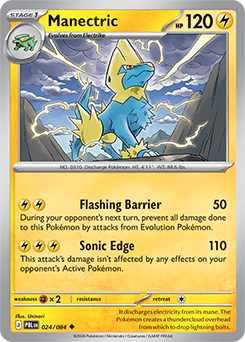 Carte Pokémon Peu commune Élecsprint 24/84 de la série Nuit Noire
