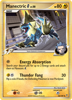Uncommon Pokémon card Manectric 66/147 from Supreme Victors expansion