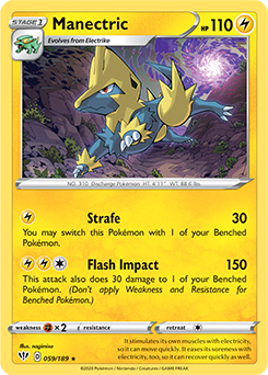 Rare Pokémon card Manectric 59/189 from Darkness Ablaze expansion
