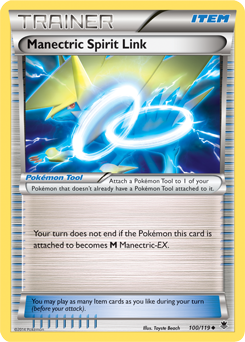 Uncommon Pokémon card Manectric Spirit Link 100/119 from Phantom Forces expansion