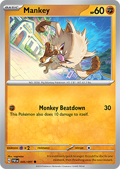 Mankey 45/91 Pokémon card from Paldean fates for sale at best price