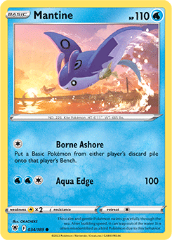 Common Pokémon card Mantine 034/189 from Astral Radiance expansion