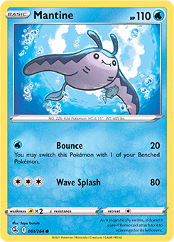 Common Pokémon card Mantine 61/264 from Fusion Strike expansion
