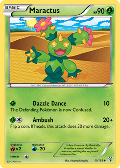 Uncommon Pokémon card Maractus 11/135 from Plasma Storm expansion