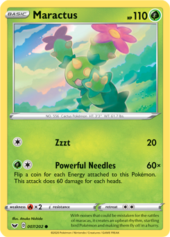 Common Pokémon card Maractus 7/202 from Sword & Shield expansion