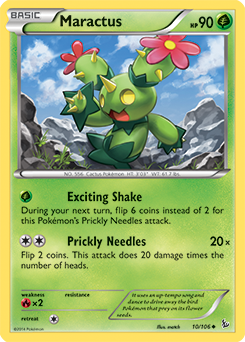 Uncommon Pokémon card Maractus 10/106 from Flashfire expansion