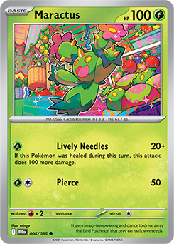 Common Pokémon card Maractus 8/86 from Black Bolt expansion