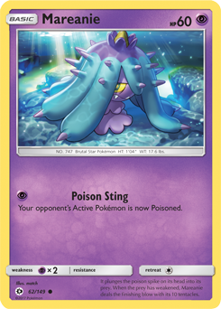 Mareanie 62/149 Pokémon card from Sun & Moon for sale at best price