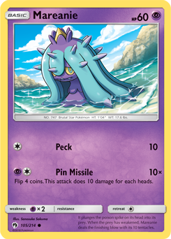 Mareanie 105/214 Pokémon card from Lost Thunder for sale at best price