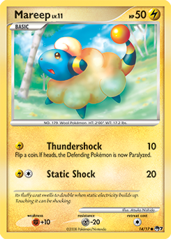 Common Pokémon card Mareep 14/17 from POP 7 expansion