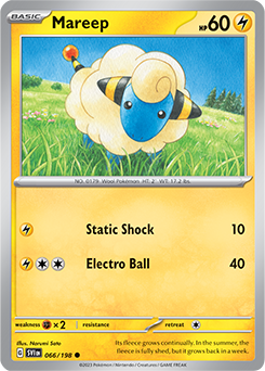 Common Pokémon card Mareep 066/198 from Scarlet & Violet expansion