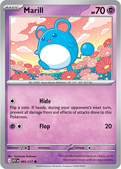 Carte Pokémon Communes Marill 83/217 de la série Héros Transcendants