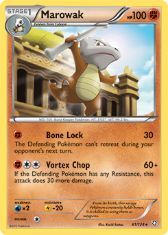 Rare Pokémon card Marowak 61/124 from Dragons Exalted expansion