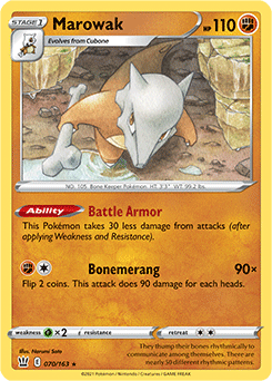 Marowak 70/163 Pokémon card from Battle Styles for sale at best price