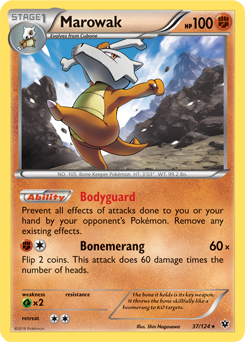 Rare Pokémon card Marowak 37/124 from Fates Collide expansion