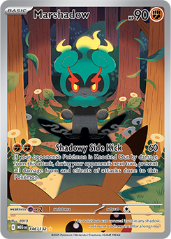 Illustration rare Pokémon card Marshadow 146/132 from Mega Evolution expansion