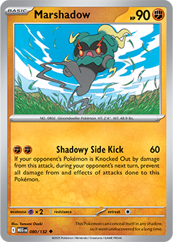 Uncommon Pokémon card Marshadow 80/132 from Mega Evolution expansion