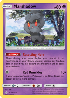 Marshadow 81/214 Pokémon card from Unbroken Bonds for sale at best price