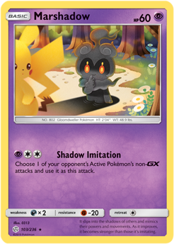 Marshadow 103/236 Pokémon card from Cosmic Eclipse for sale at best price